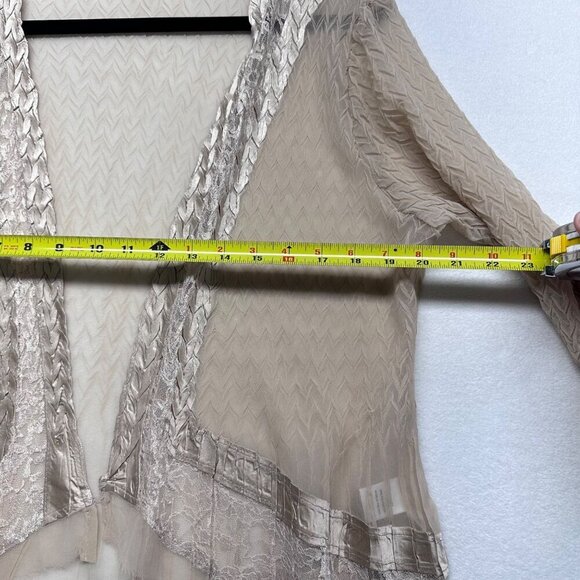 Komarov Womens Sheer Crinkle Open Front Cardigan Size 1X Lace Fairy Feminine - Picture 9 of 11